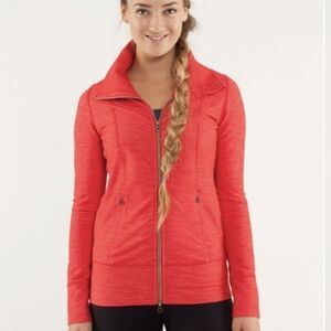 Lululemon Daily Yoga Jacket Reversible Slub Denim Love Red Size 6